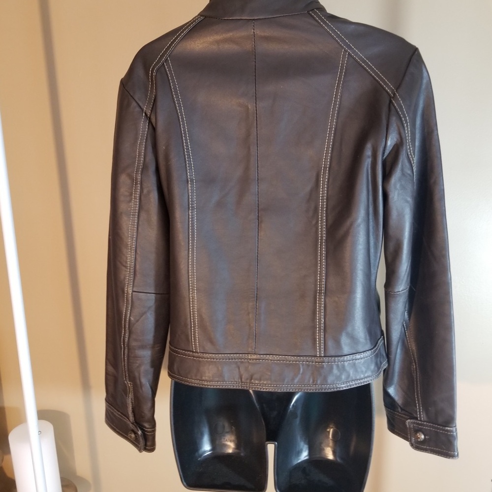 Chocolate Leather Jacket - Picture 2 of 5